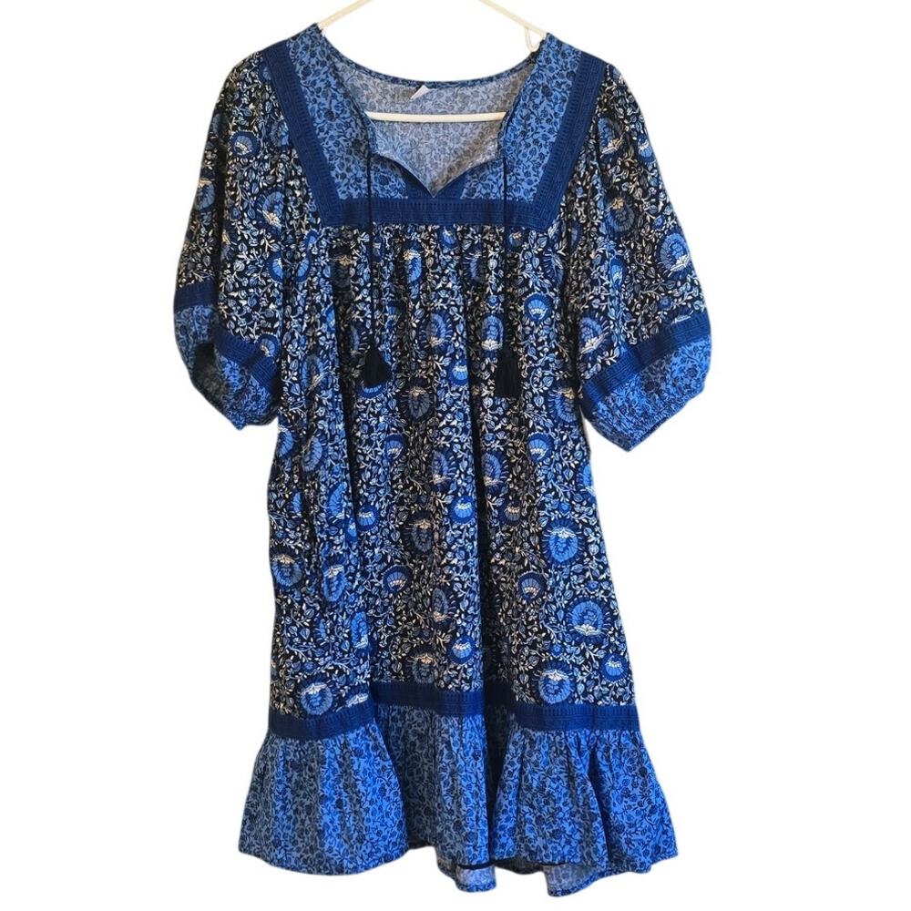 Old Navy blue floral blouson dress size XL nwt cottagecore